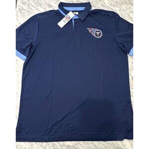 Tennessee Titans NFL Team Apparel navy blue polo Logo top shirt Men's XL NEW